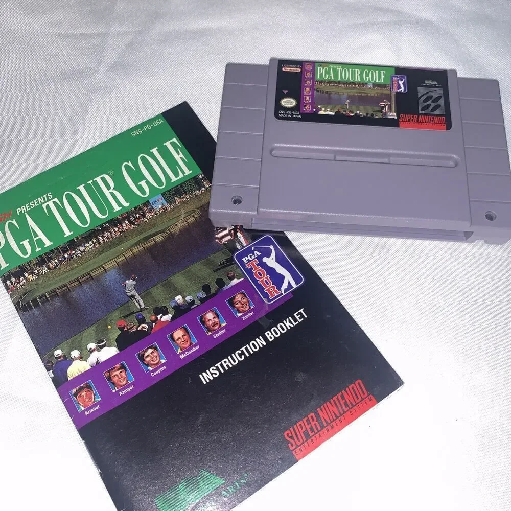 vintage video game PGA Tour Golf (Super Nintendo Entertainment System,1992)SNES